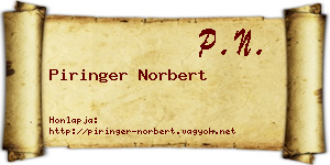 Piringer Norbert névjegykártya