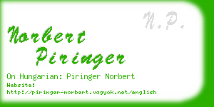 norbert piringer business card